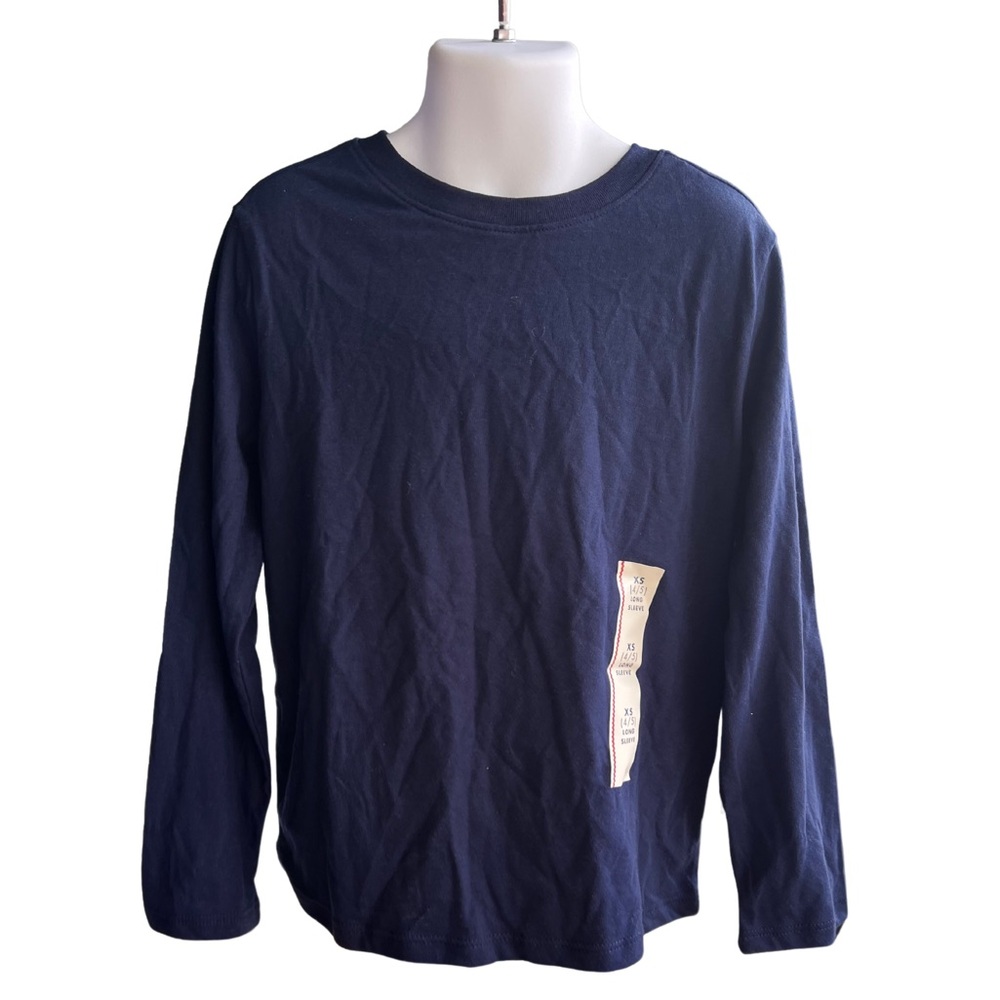 Boys Cat And Jack Blue Long Sleeve Crewneck Shirt XS 4/5